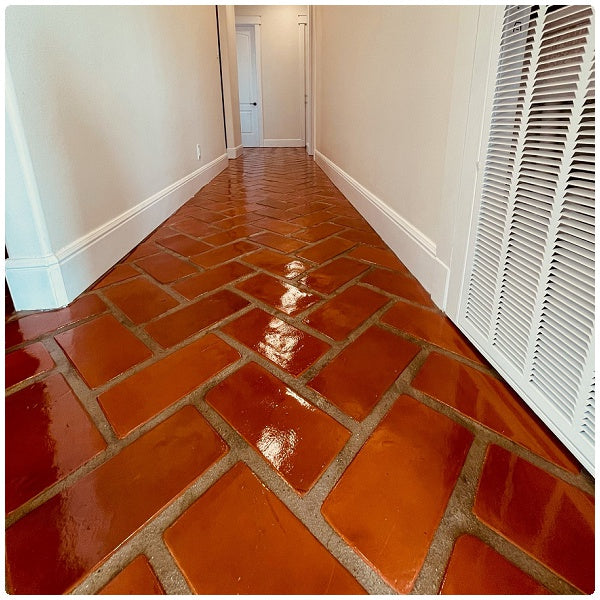 herringbone terracotta tile pattern