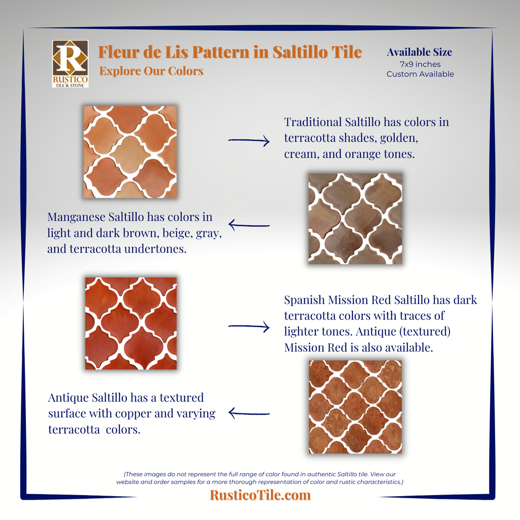 fleur de lis pattern saltillo tile