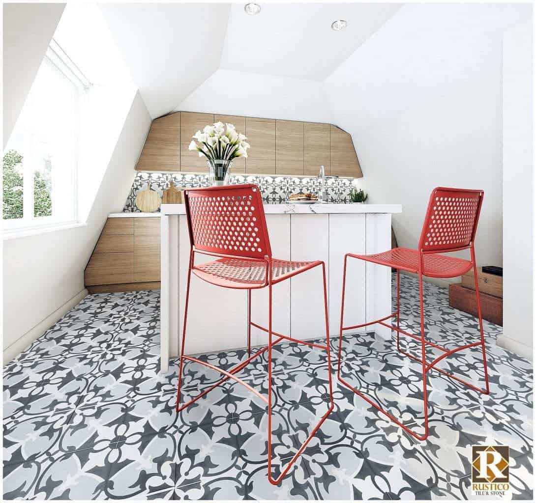 kitchen backsplash cement tile
