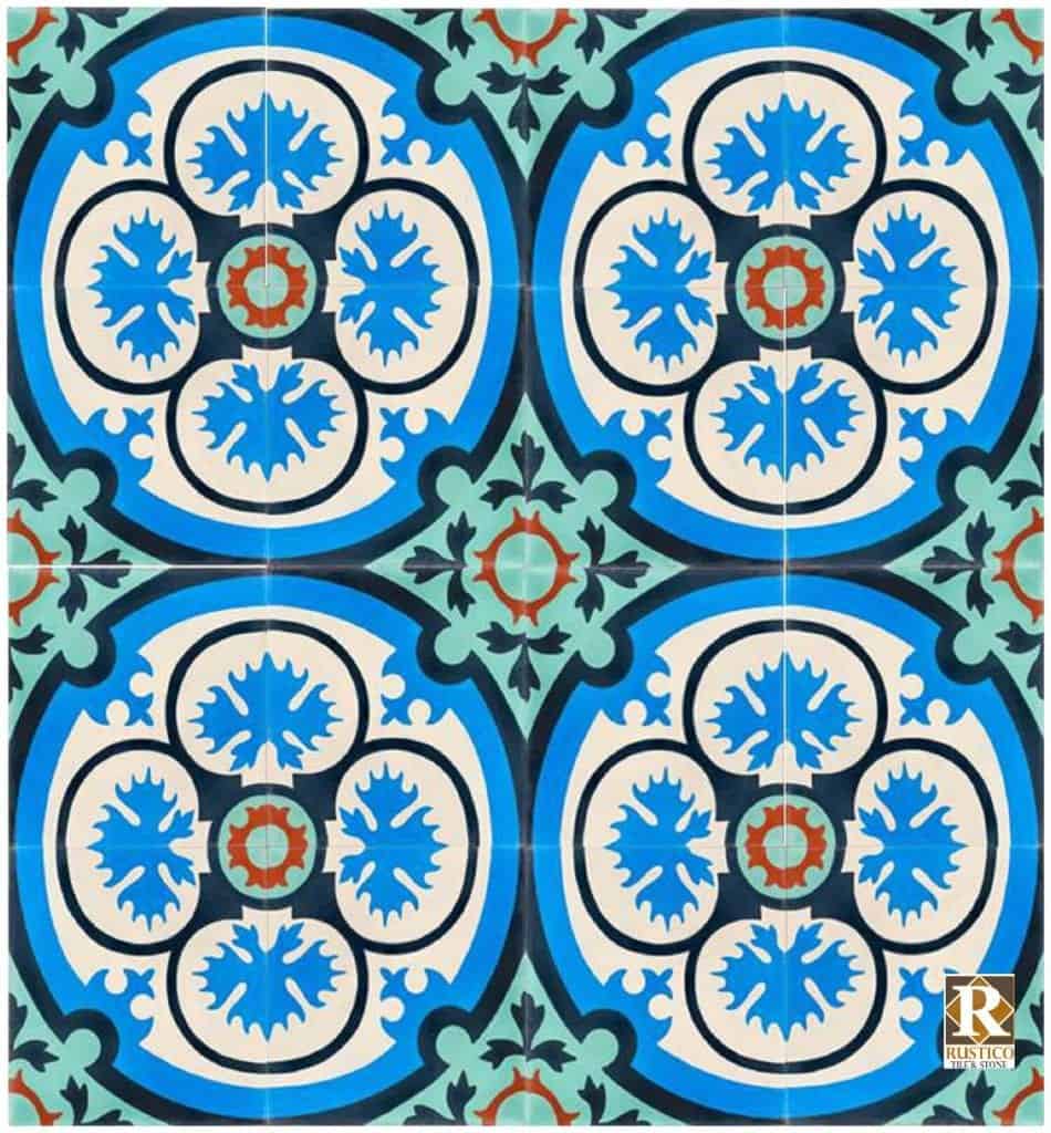 turquoise concrete tile