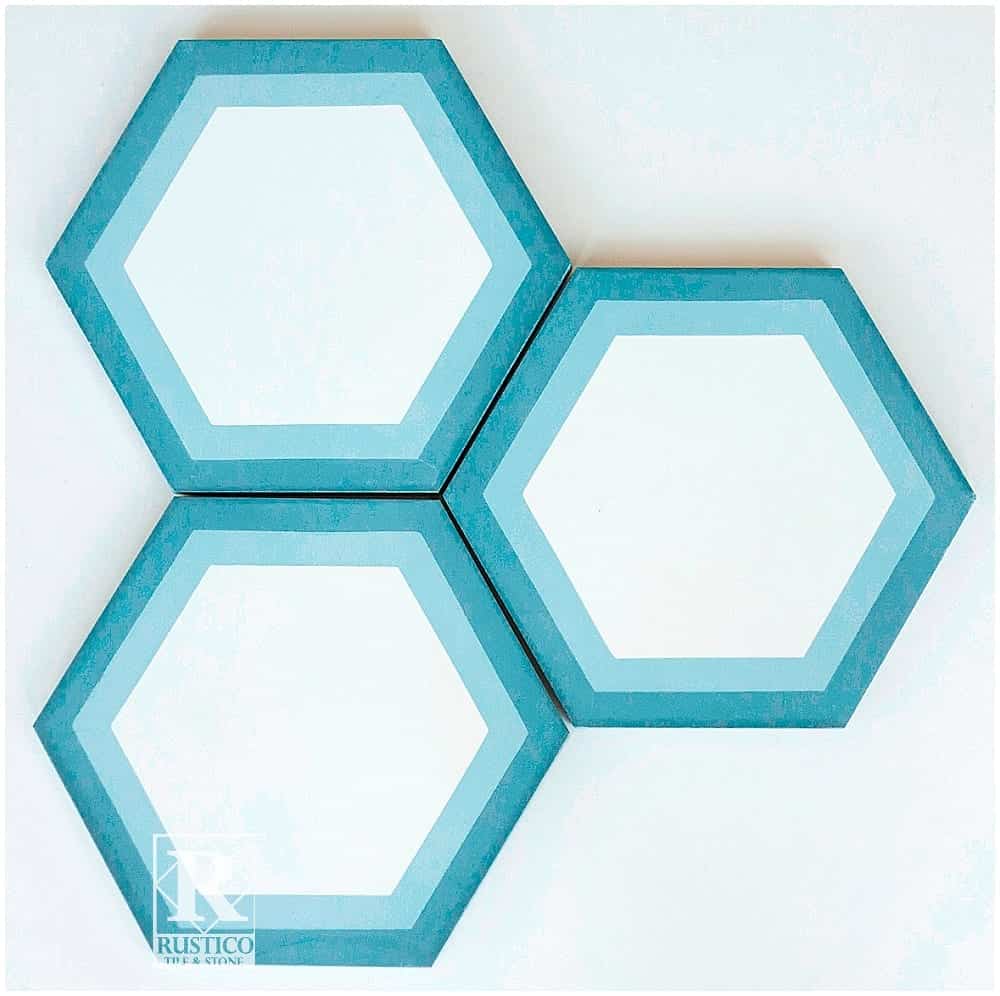 RTS23 Blue Hexagon Cement Tile