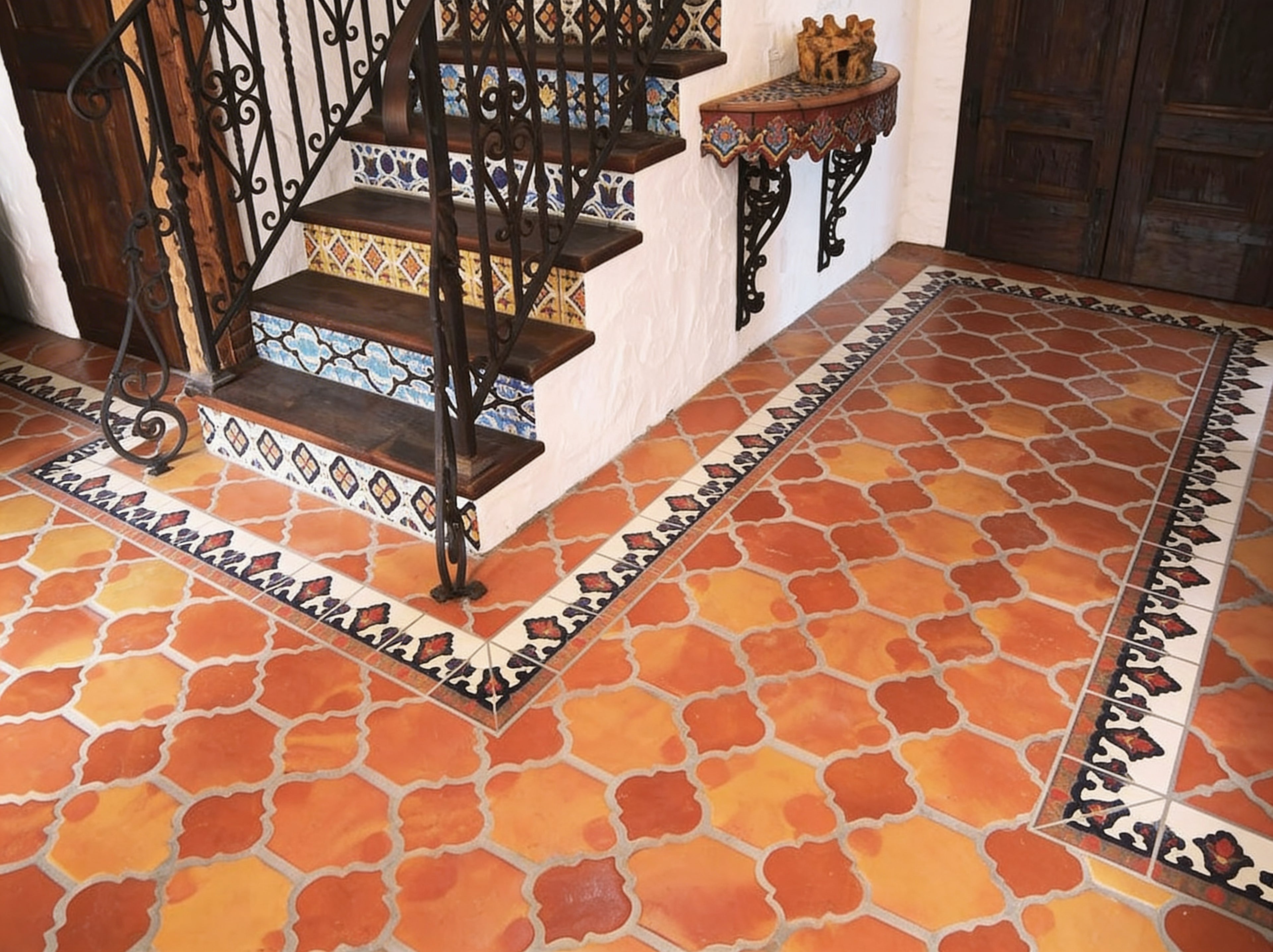 Rivera Tile Pattern in Traditional Saltillo Colors