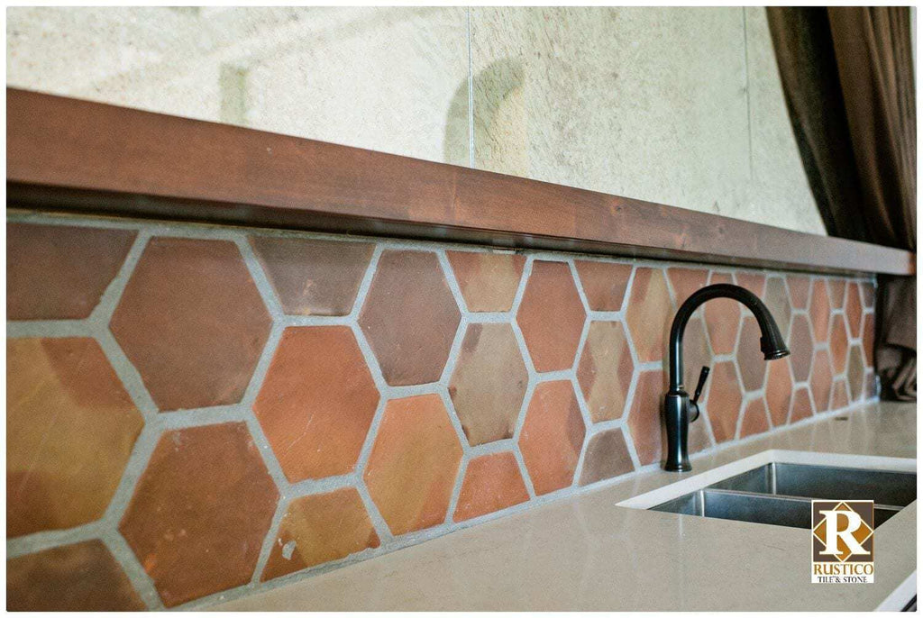 6x6 hexagon terracotta backsplash tile
