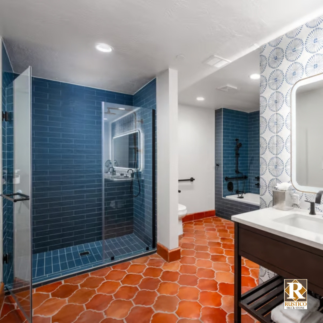 Arabesque (San Felipe) Tile Pattern in Spanish Mission Red Saltillo Tiles