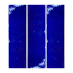 blue glossy glazed terracotta tile