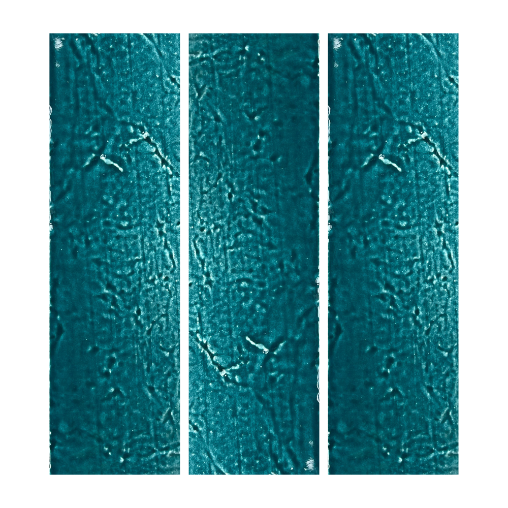 Glazed Turquoise Terracotta Tile in 2.5 x 8 inches