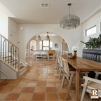 dining room with 12x12 mexican saltillo tile flooring