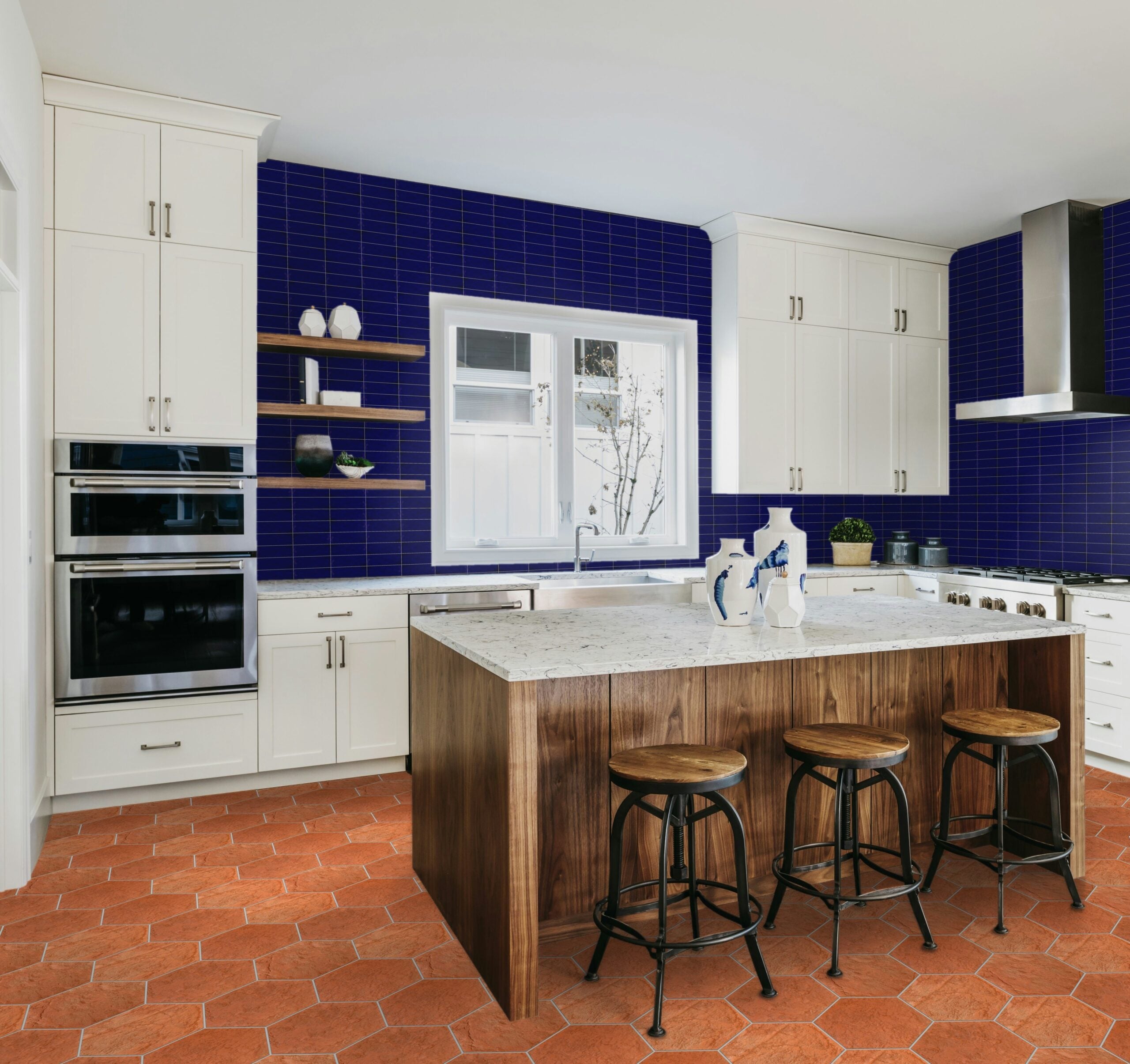 glazed cobalt blue tiles