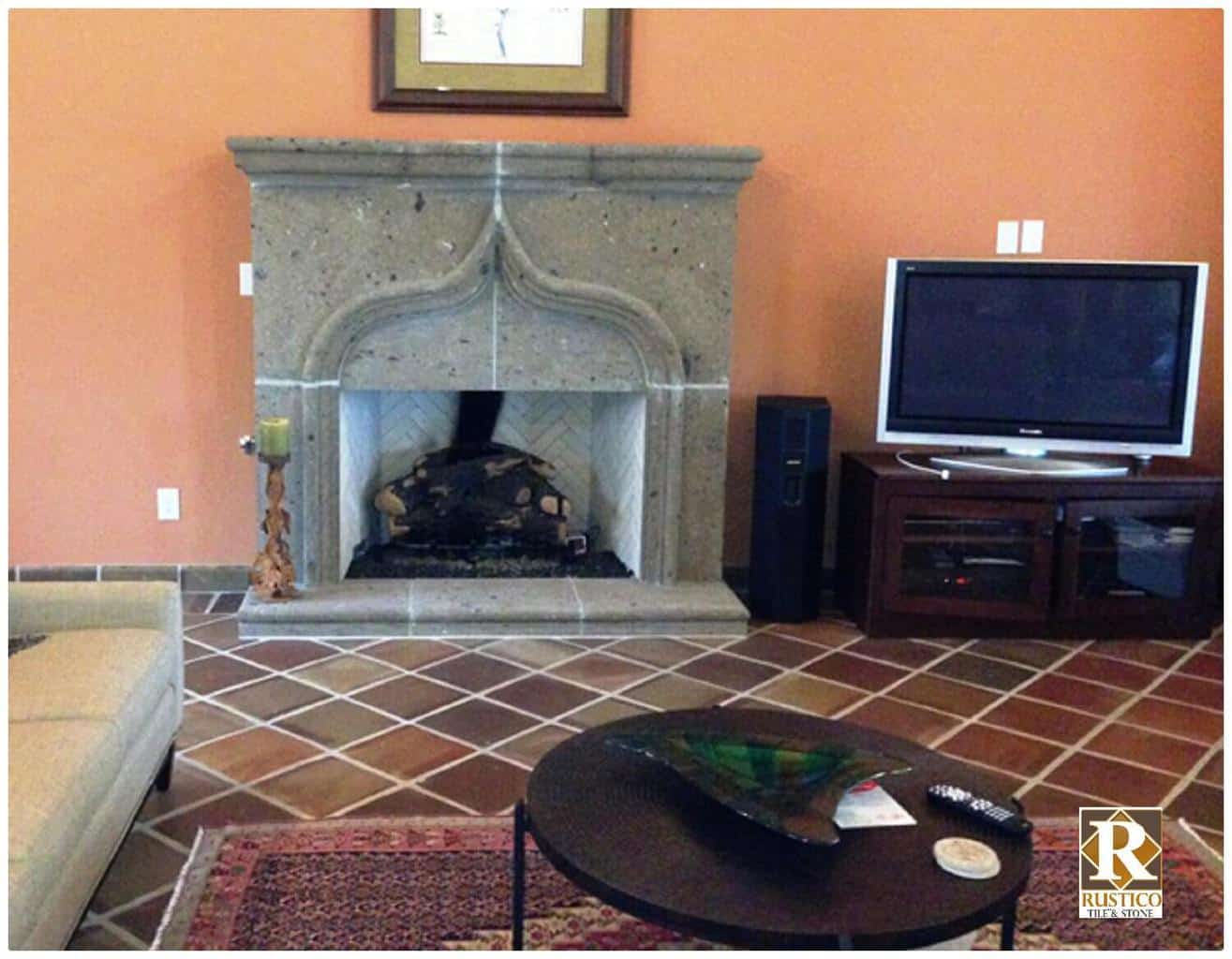 brown terracotta floor tile