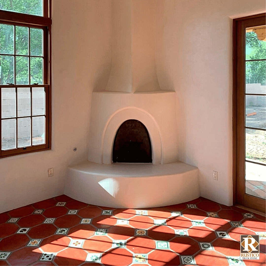 mission red octagon terracotta pattern with mexican tile designs