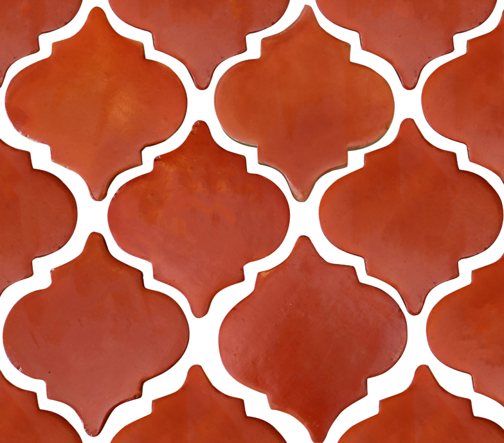 fleur de lis tile pattern in spanish mission red mexican saltillo tile