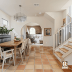 modern rustic home 12x12 terracotta tile flooring