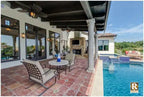 spanish style patio with terracotta pavers