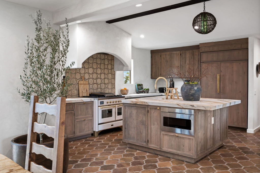 san felipe pattern in manganese saltillo tile in palm springs