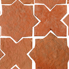 star cross antique terracotta tile pattern