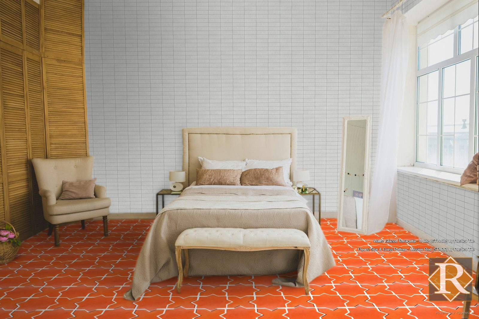 star cross mexican tile in spanish mission red and white glazed terracotta tiles