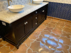 star cross terracotta tile pattern