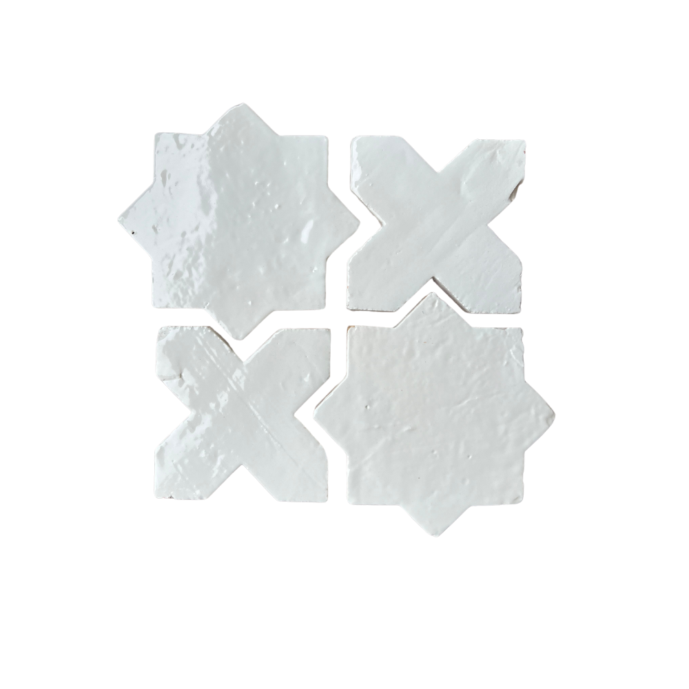 star cross pattern in glazed terracotta