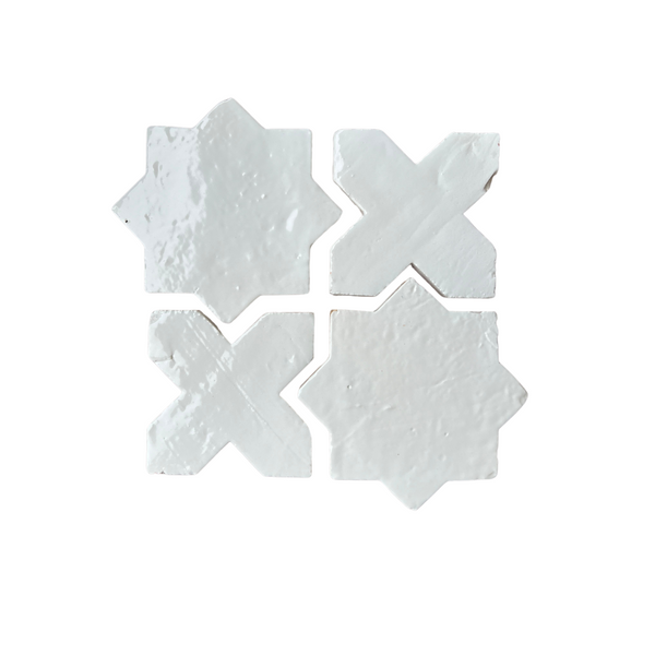 star cross pattern in glazed terracotta